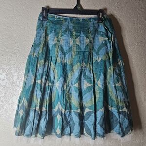 Elegant Teal Patterned Skirt